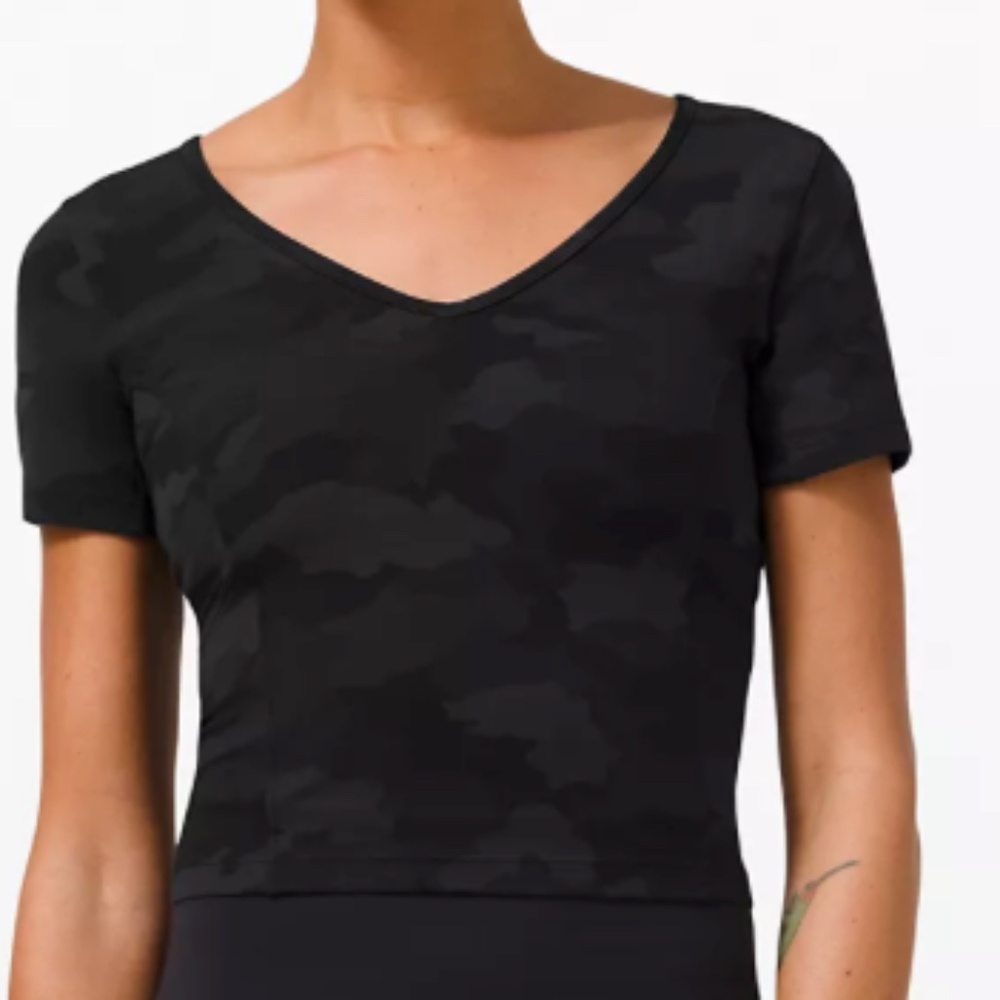 lululemon Nulu Cropped Slim Yoga Short Sleeve Shirt